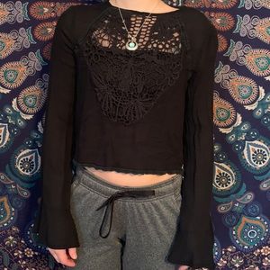 Kendall and Kylie Long Sleeve Black Shirt